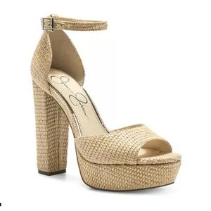 Jessica Simpson Beige Woven Heels